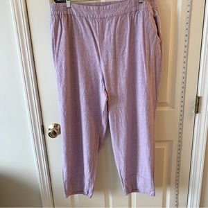 Lane Bryant Lavender Linen Stretch Waist Pants